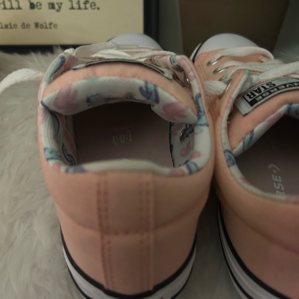 Converse Chuck Taylor All Star Red and Baby Pink Sneakers - Picture 8 of 10